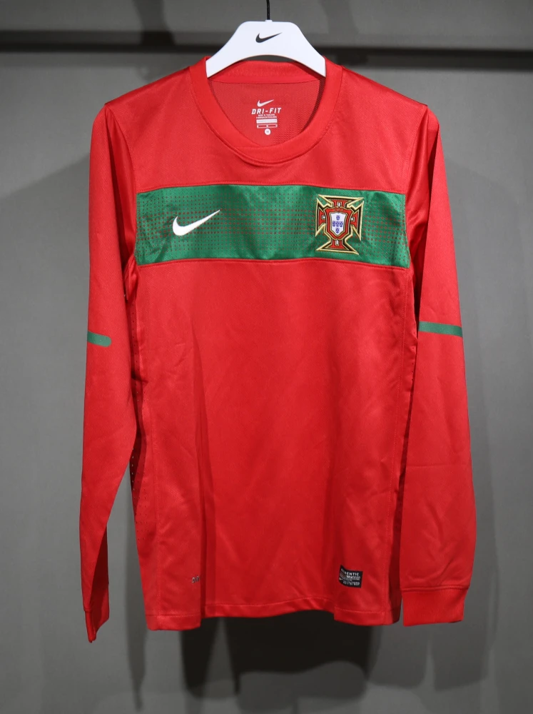 Portugal Retro Authentic Soccer Jersey Home Long Sleeve Shirt World Cup 2010