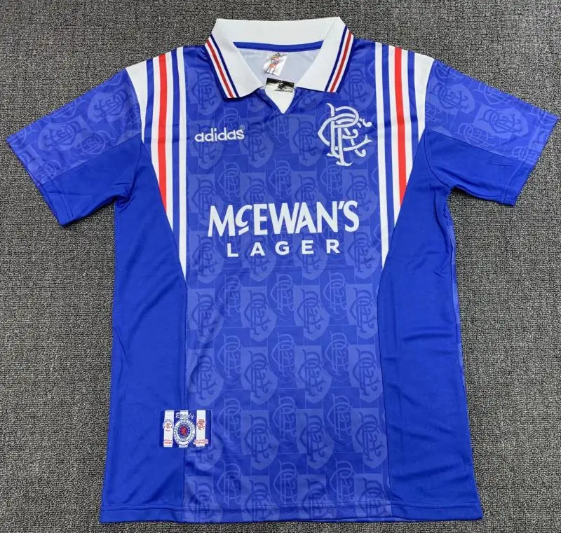 Rangers FC Retro Soccer Jersey Home Custom Shirt 1996-97