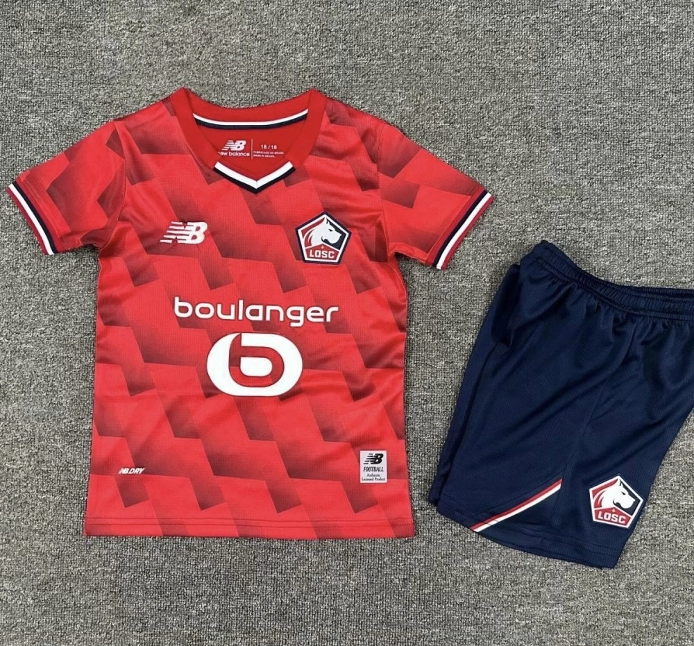 Lille OSC Soccer Jersey Home Kids Kit Jersey+Shorts 2025-26