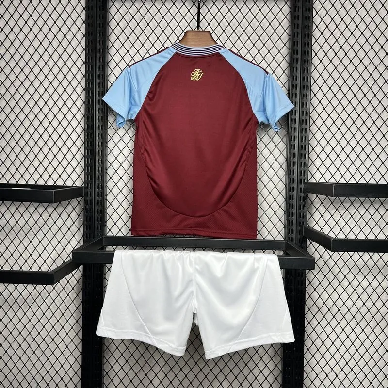 Aston Villa Football Jersey Home Kids Kit Jersey+Shorts 2024/25