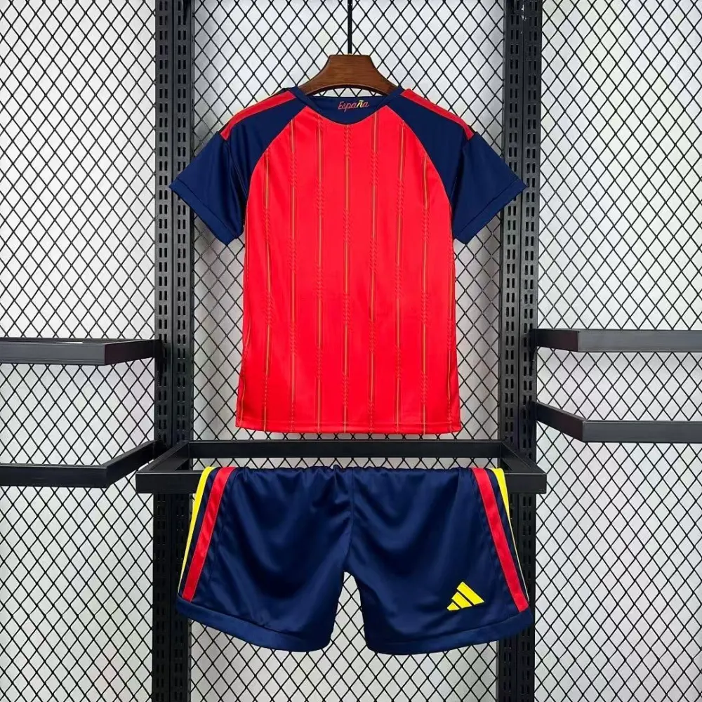 Spain Soccer Jersey Home Kids Kit Jersey+Shorts World Cup 2026
