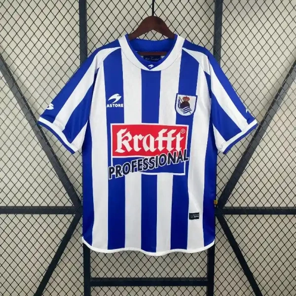 Real Sociedad Retro Soccer Jersey Home Custom Shirt 2002/03