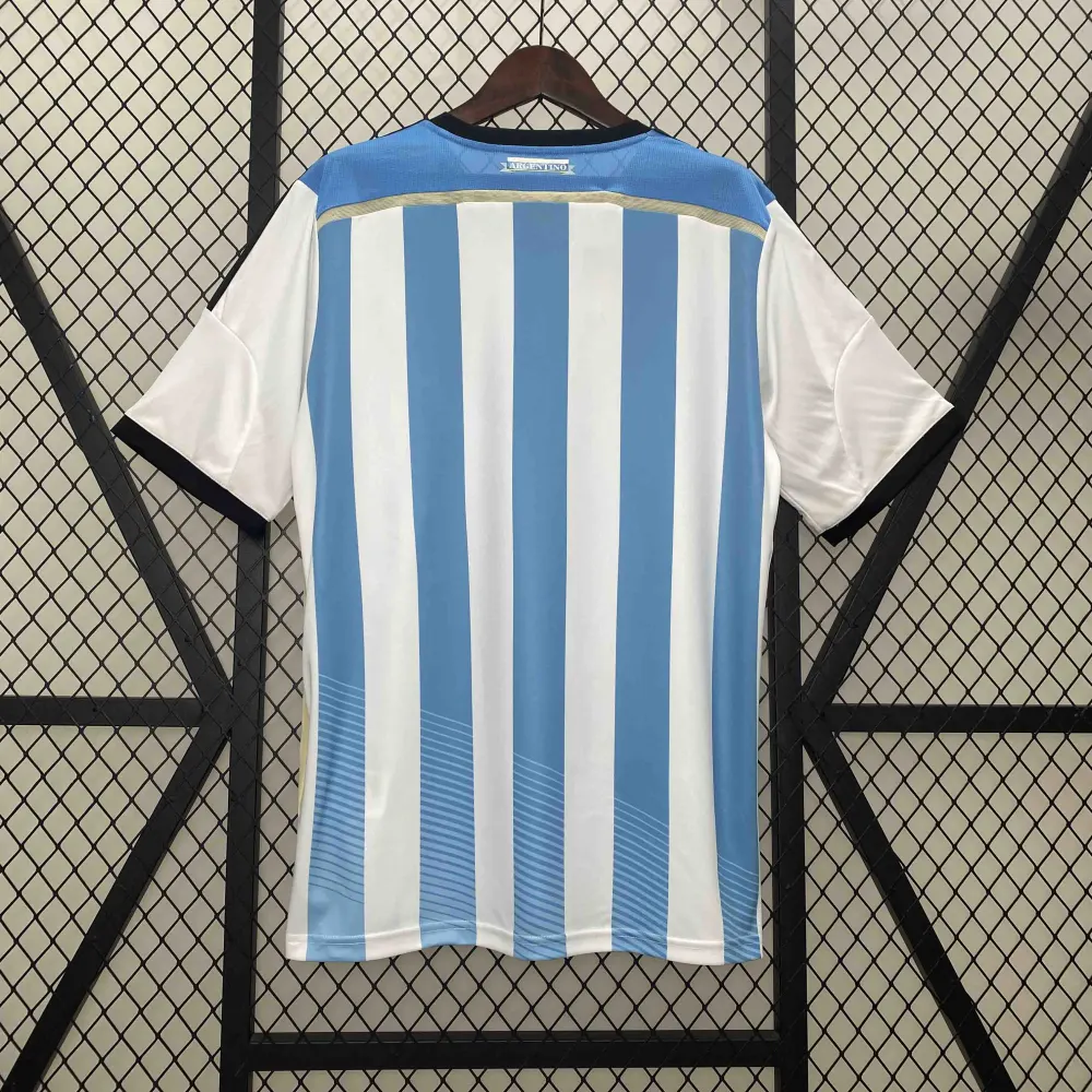 Argentina Retro Jersey Custom Home Football Jersey 2014