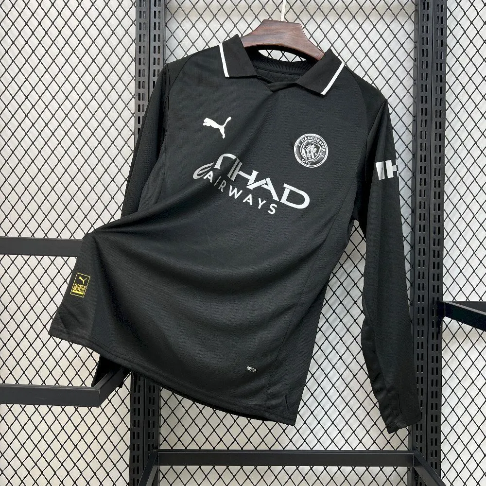 Manchester City Away Long Sleeve Football Jersey Custom Shirt 2025/26