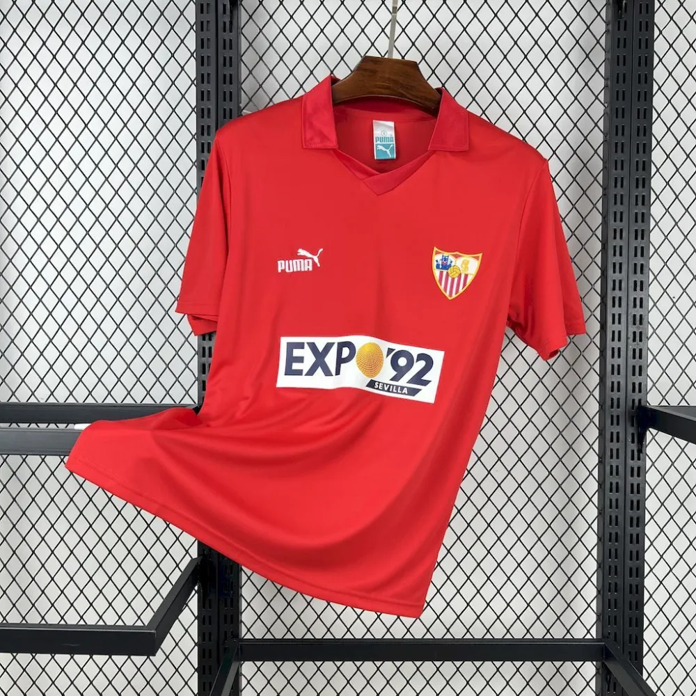 Sevilla FC Retro Soccer Jersey Away Custom Shirt 1987/90