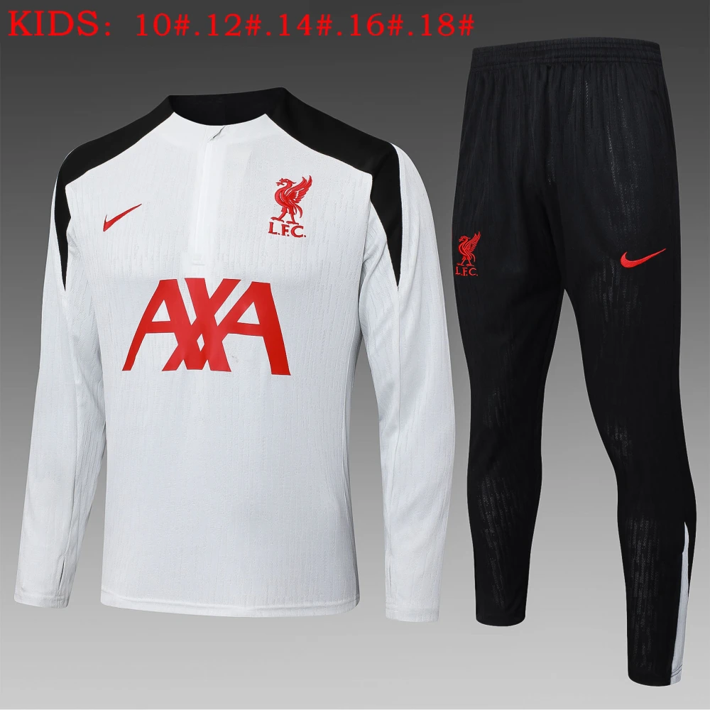 Kids Liverpool Training Kit (Sweatshirt+Pants) Light Gray 2025/26