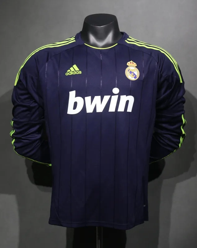 Real Madrid Authentic Retro Jersey Away Long Sleeve Soccer Shirt 2012/13