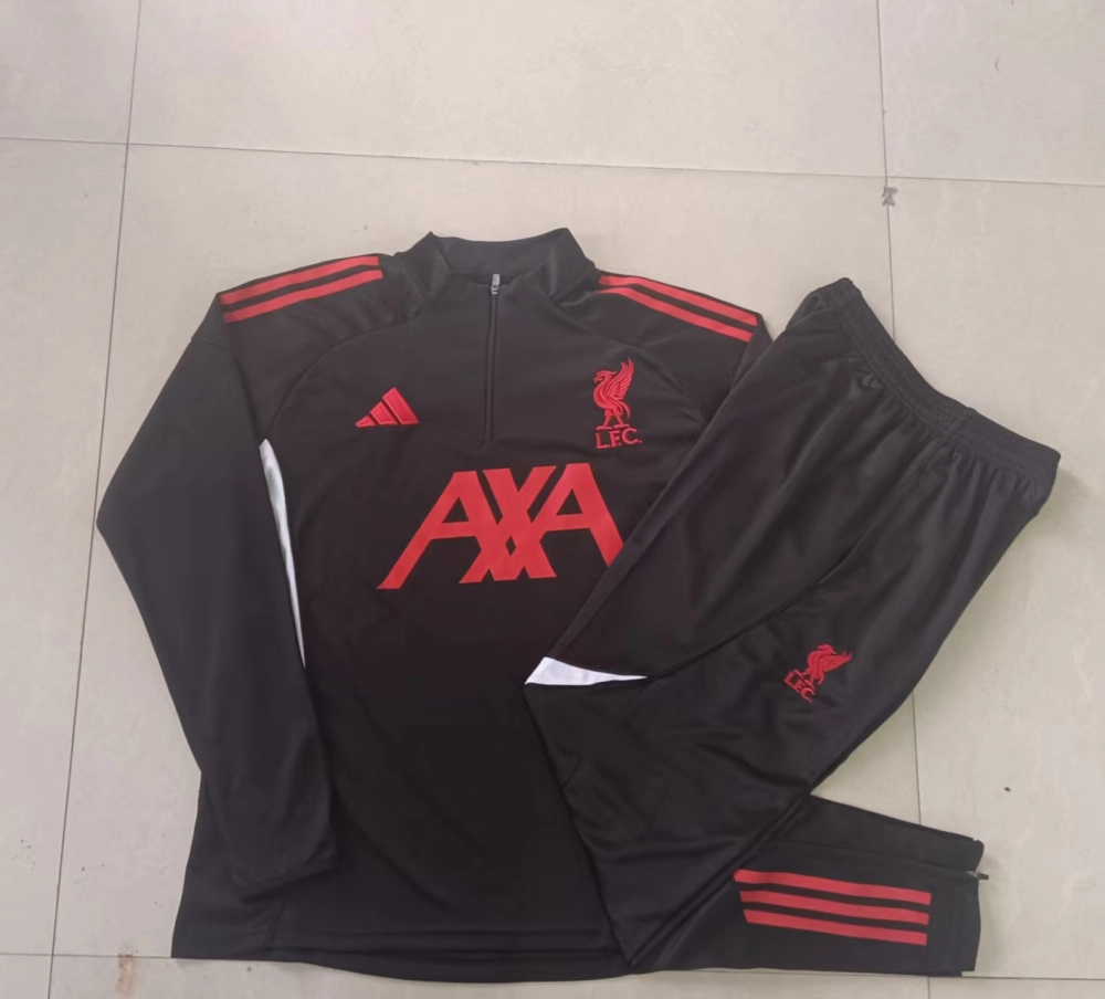 Kids Liverpool Training Kit (Sweatshirt+Pants) Black 2025/26