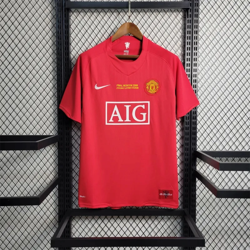Manchester United Retro Home UCL Final Football Jersey Shirt 2007/08