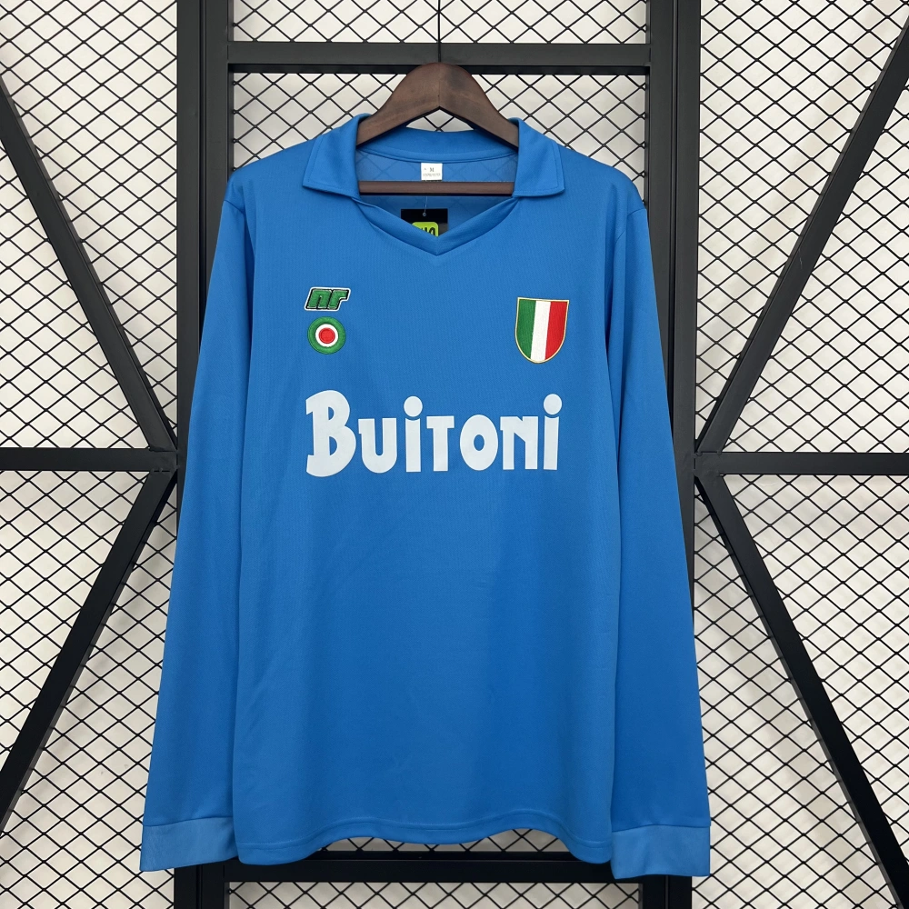 Napoli Retro Soccer Jersey Home Long Sleeve Custom Shirt 1987-88