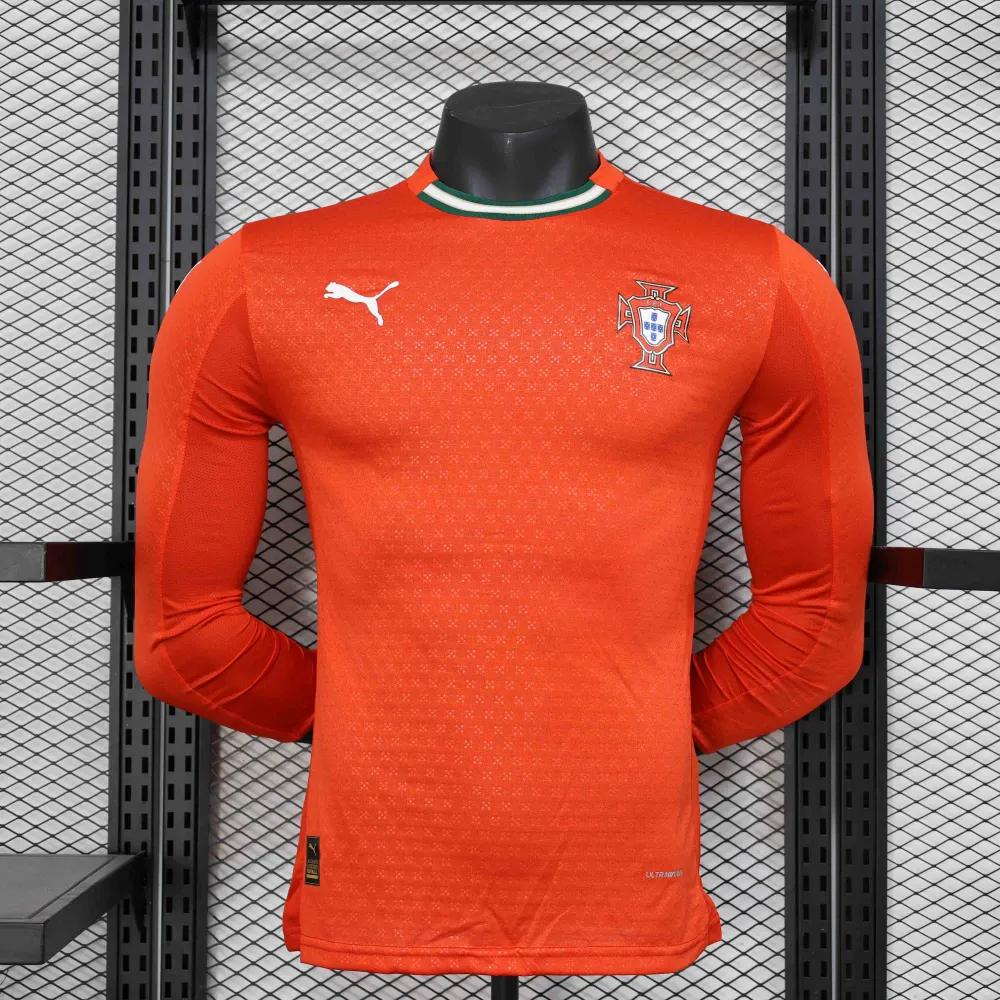 Portugal Authentic Soccer Jersey Home Long Sleeve Shirt 2025