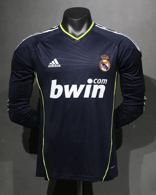 Real Madrid Authentic Retro Jersey Away Long Sleeve Soccer Shirt 2010/11
