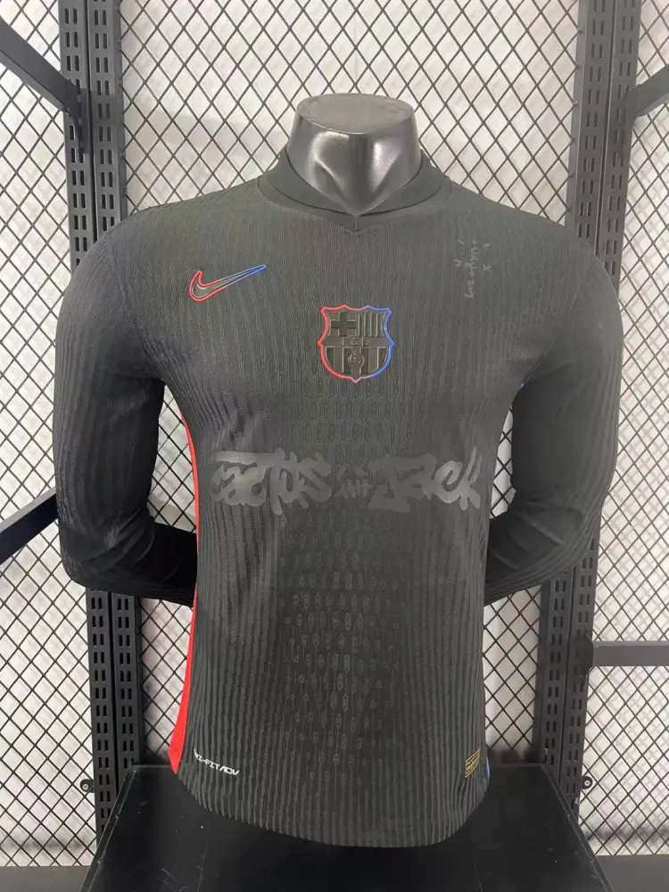 Authentic Soccer Jersey Barcelona Away x Travis Scott Long Sleeve Shirt 2024/25