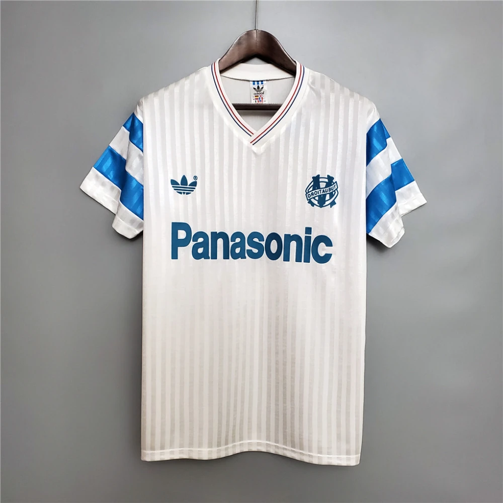 Marseille Retro Soccer Jersey Home Custom Shirt 1989-91