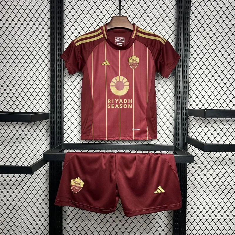 Roma Soccer Jersey Home Kids Kit Jersey+Shorts 2024/25