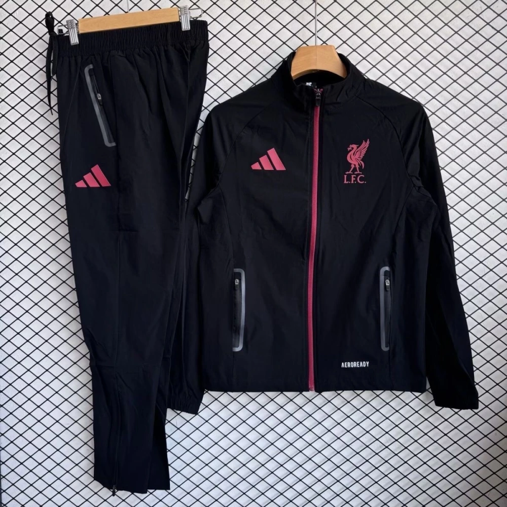 Liverpool Windbreaker With Pants Black 2025/26