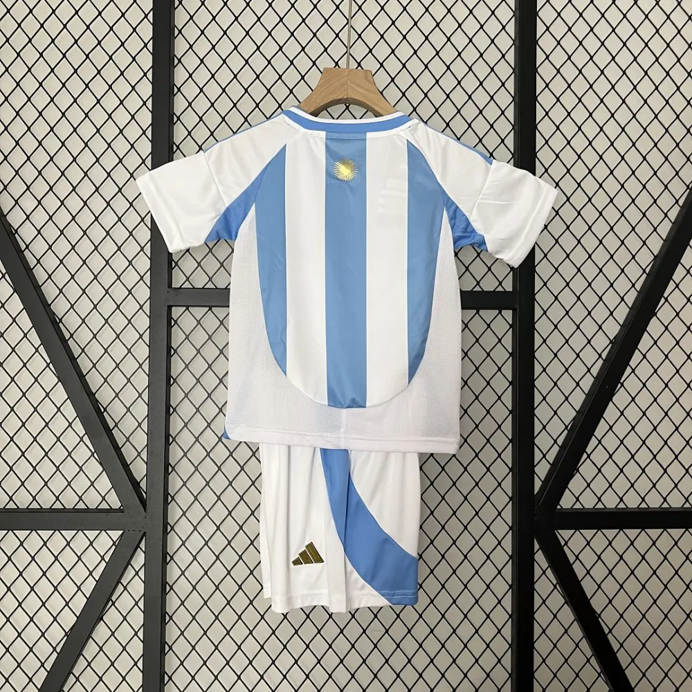 Argentina Home Soccer Uniform Kids Kit Jersey+Shorts 2024