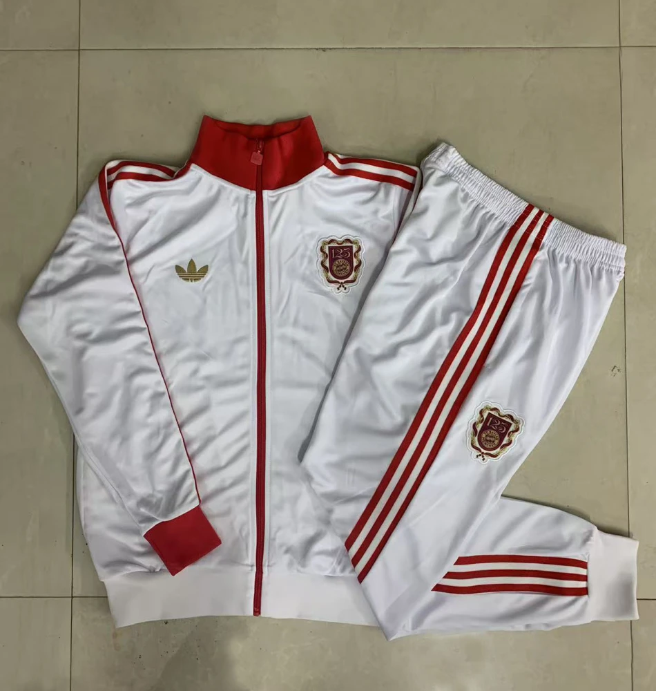 Kids Bayern Munich Training Kit (Jacket+Pants) White 2025/26 - 125th Anniversary