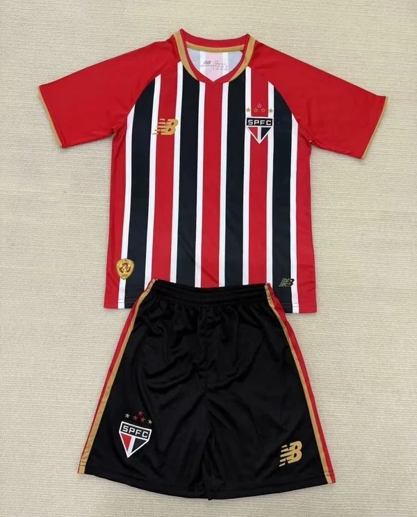 Sao Paulo FC Soccer Jersey Away Kids Kit Jersey+Shorts 2025 - Without Sponsor