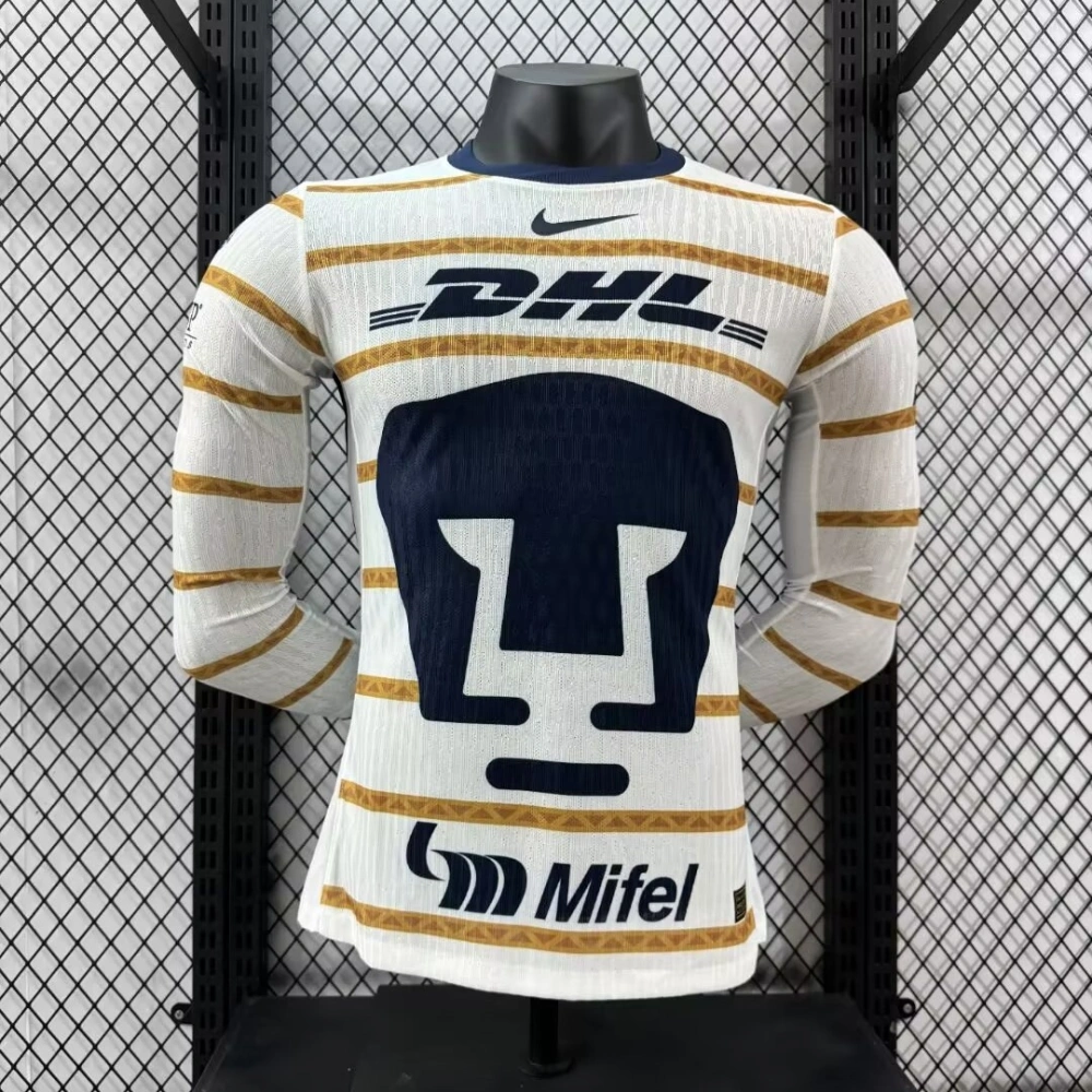 Pumas UNAM Authentic Soccer Jersey Home Long Sleeve Shirt 2024/25