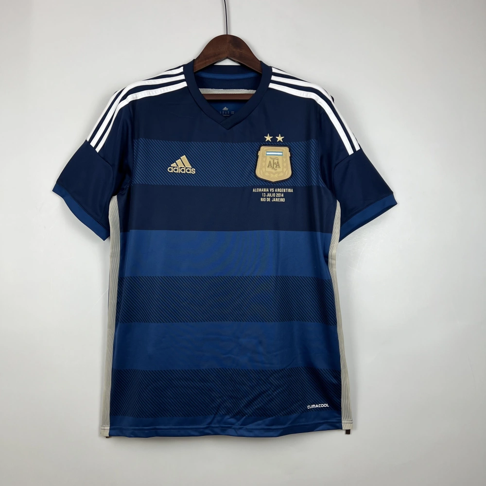 Messi #10 Argentina Retro Jersey Away Football Jersey 2014
