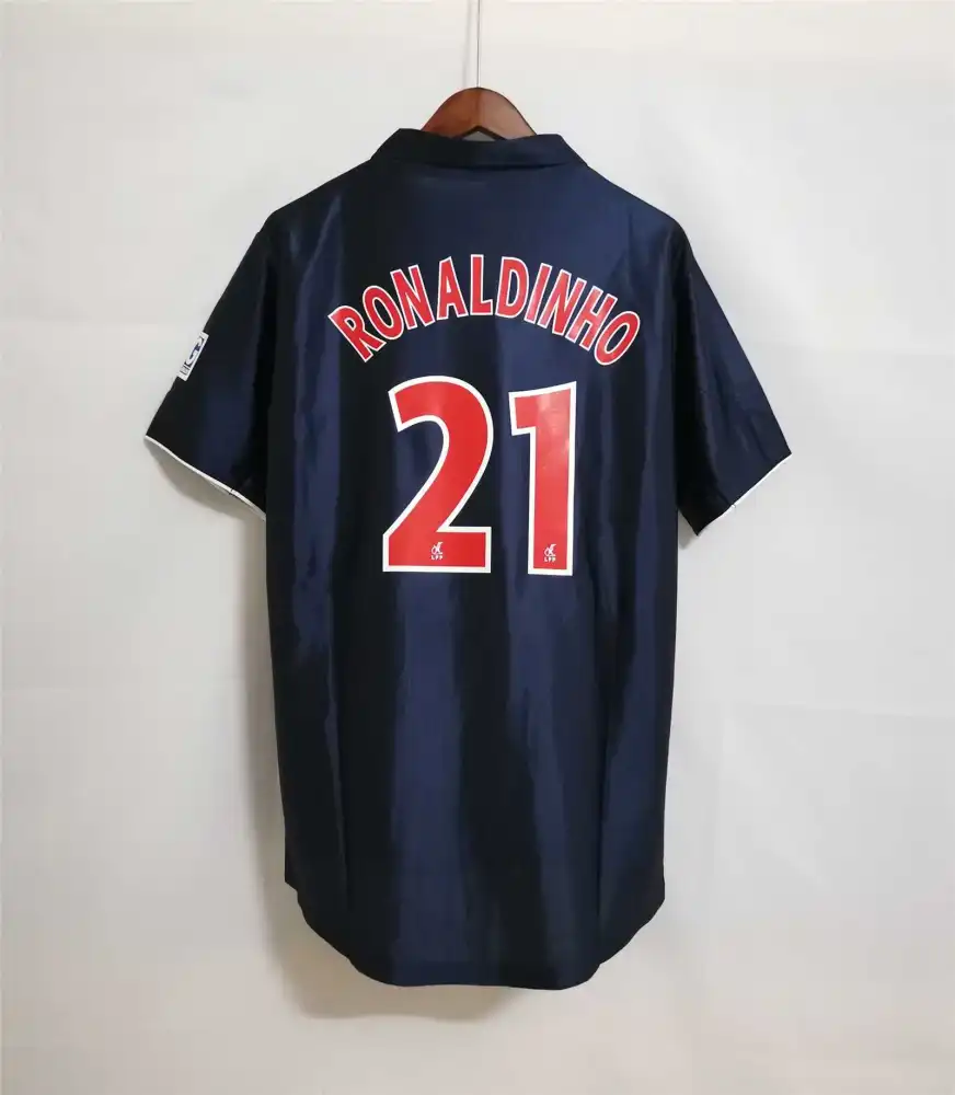 Ronaldinho #21 PSG Retro Jersey Home Soccer Shirt 2001/02