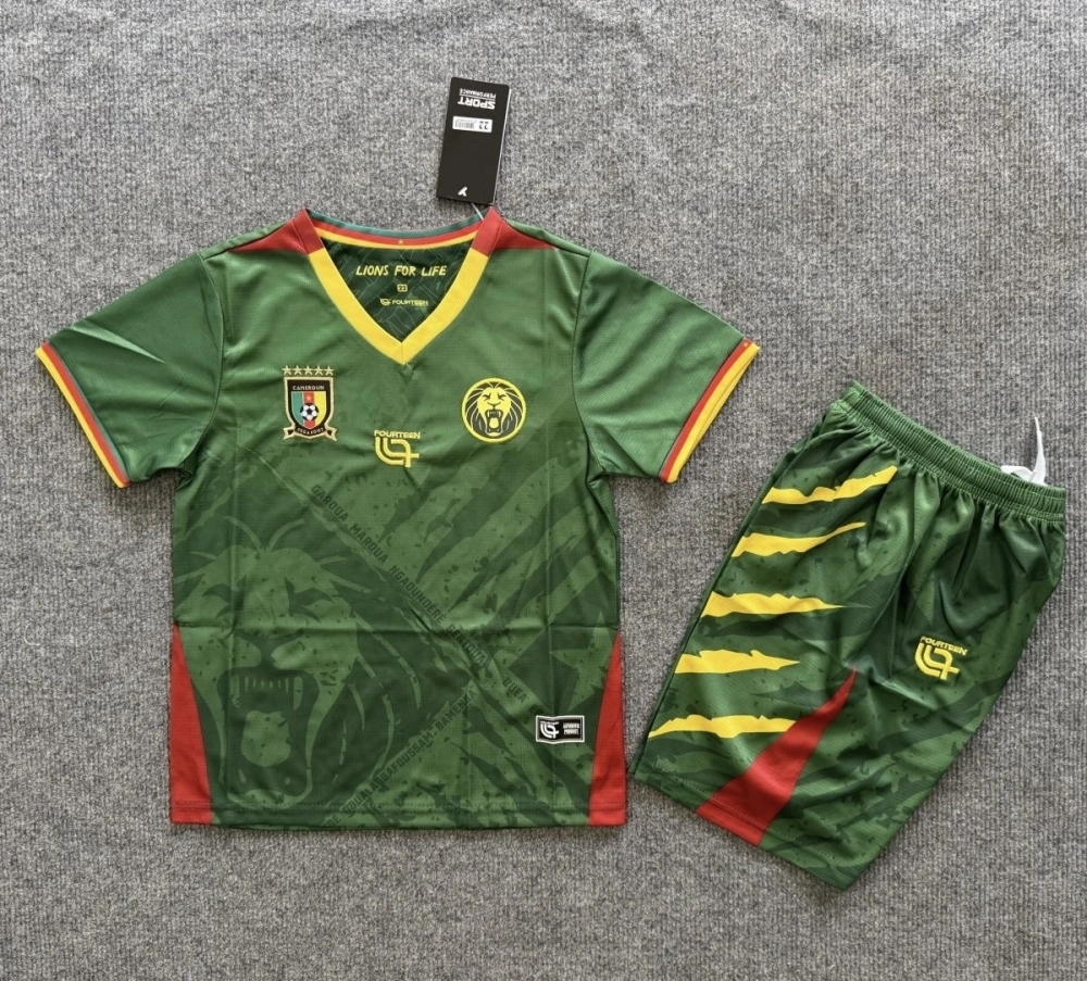 Cameroon Soccer Jersey Home Kids Kit Jersey+Shorts 2025