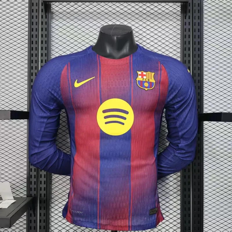 Authentic Soccer Jersey Barcelona Home Long Sleeve Shirt 2025/26