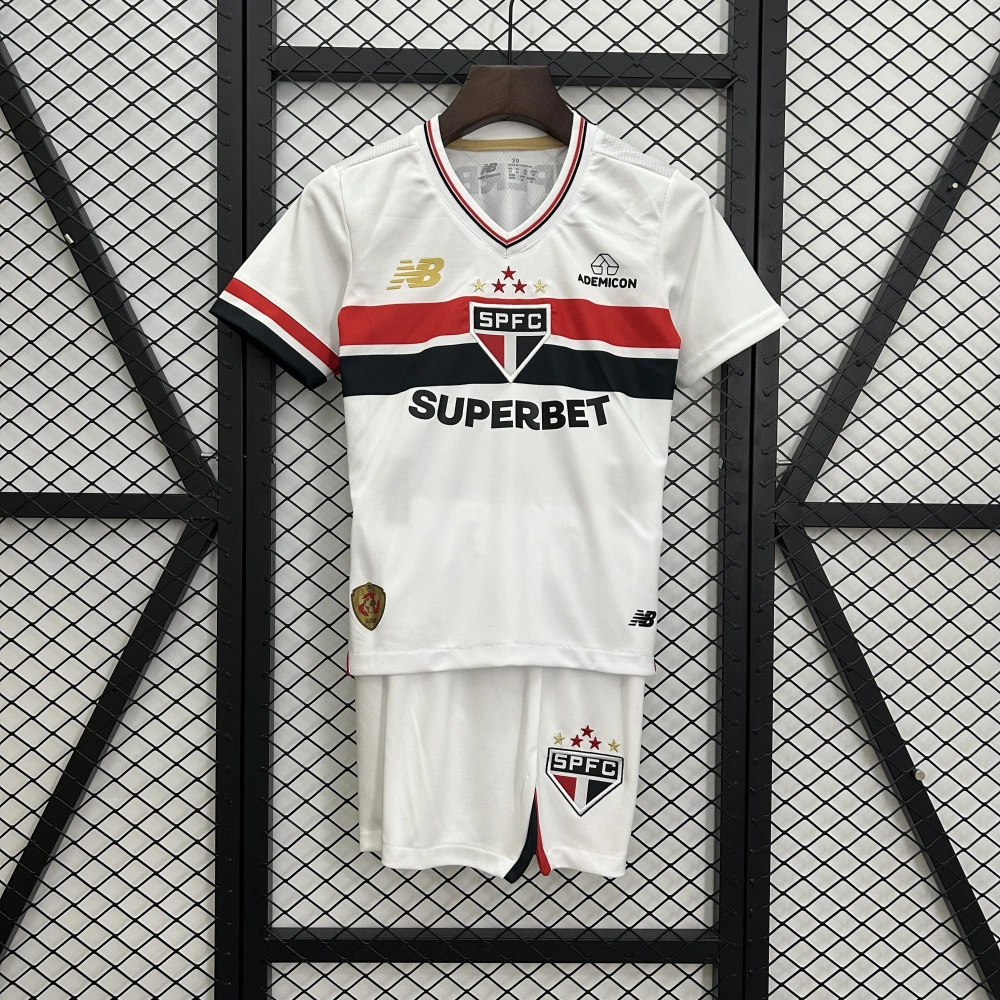 Sao Paulo FC Soccer Jersey Home Kids Kit Jersey+Shorts 2025
