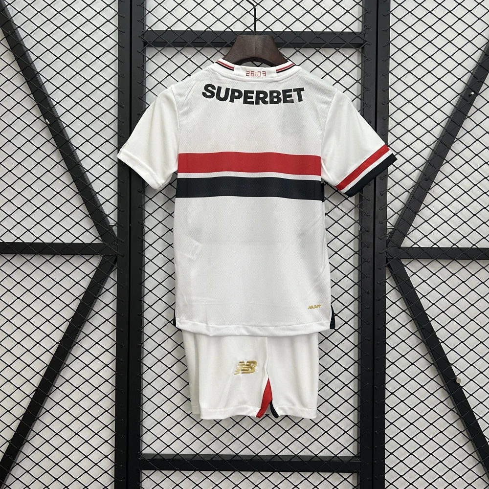 Sao Paulo FC Soccer Jersey Home Kids Kit Jersey+Shorts 2025