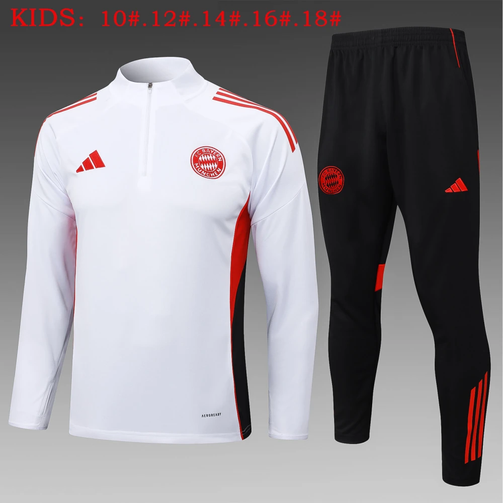 Kids Bayern Munich Training Kit (Sweatshirt+Pants) White 2025/26