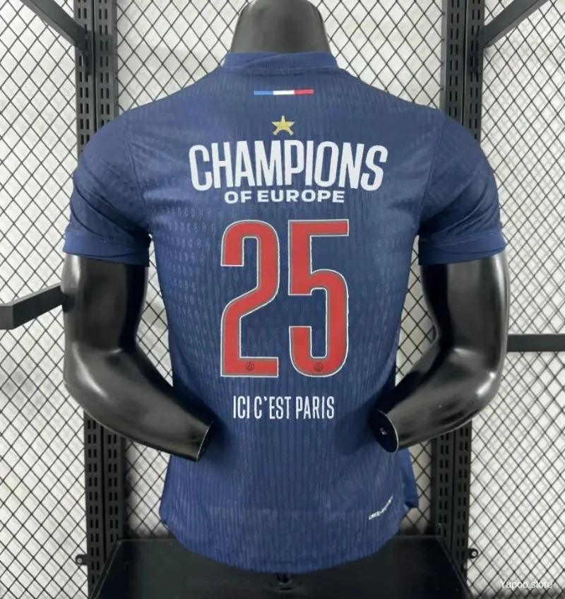 Authentic Soccer Jersey PSG Home x Champions of Europe 2025 Shirt - Player Version (With Star)