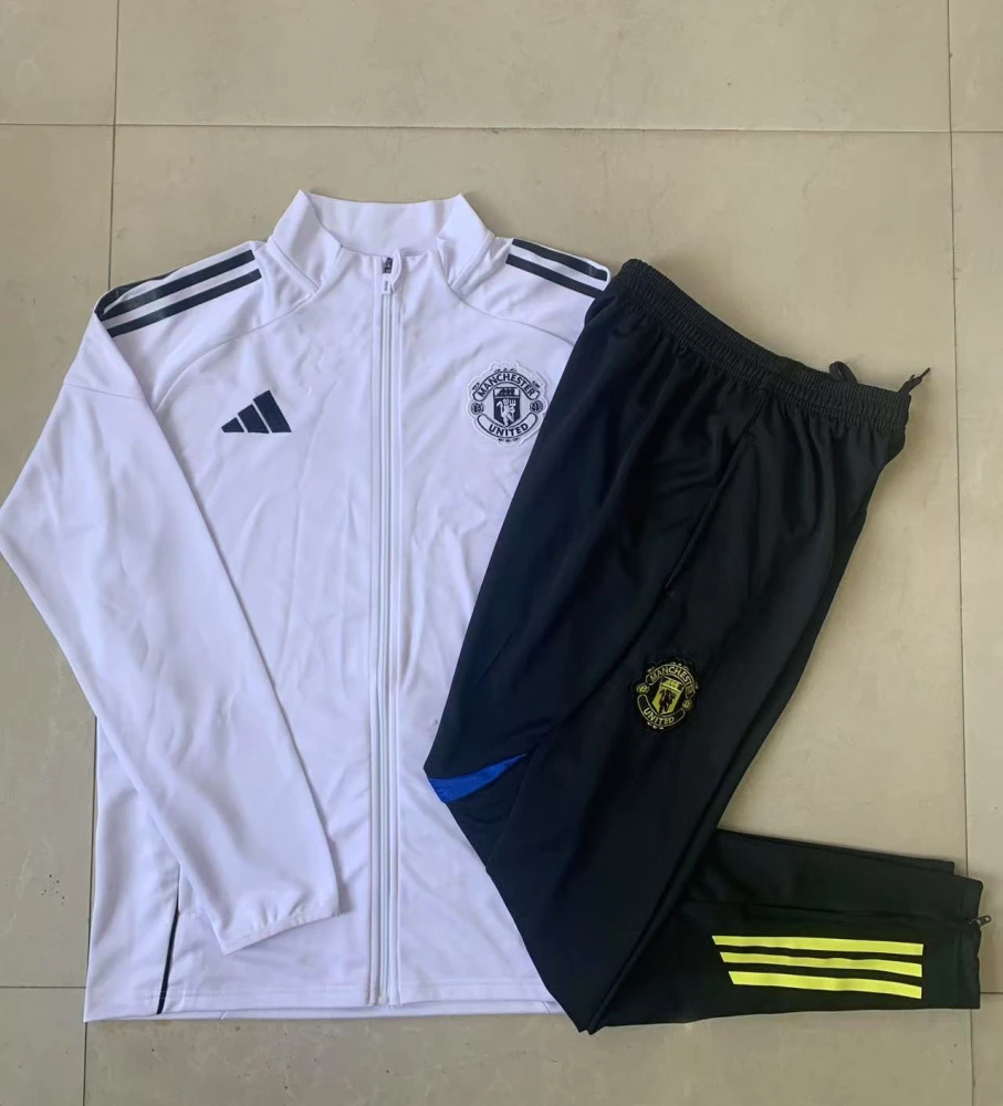 Kids Manchester United Training Kit (Jacket+Pants) White 2025/26