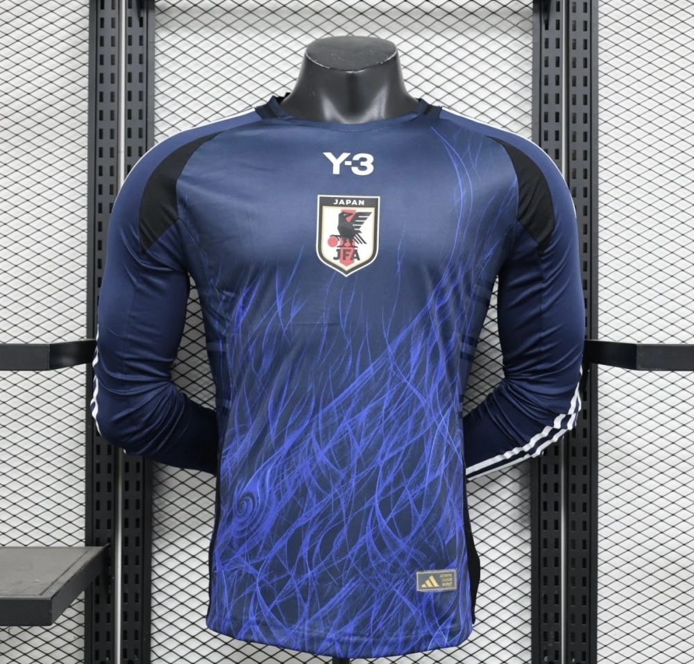 Japan X Y-3 Authentic Soccer Jersey Home Long Sleeve Shirt 2024-25