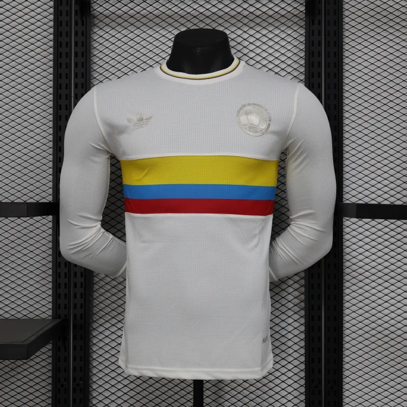 Colombia Authentic Soccer Jersey Shirt Long Sleeve 2024 - 100th Anniversary