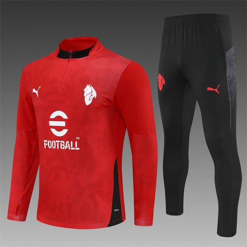 Kids AC Milan Training Kit (Sweatshirt+Pants) Red 2025/26