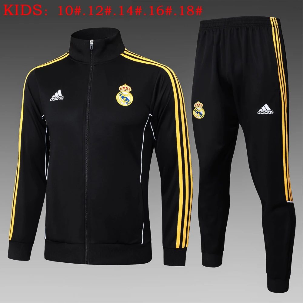 Kids Real Madrid Training Kit (Jacket+Pants) Black 2025/26