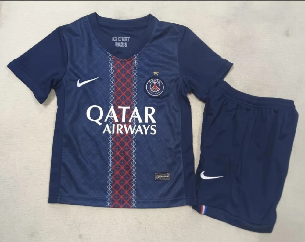 PSG Soccer Jersey Home Kids Kit Jersey+Shorts 2025/26 - With Star