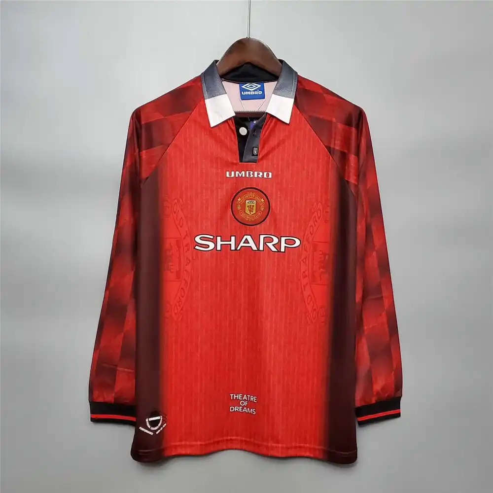 Manchester United Retro Football Jersey Home Long Sleeve Custom Shirt 1996/98