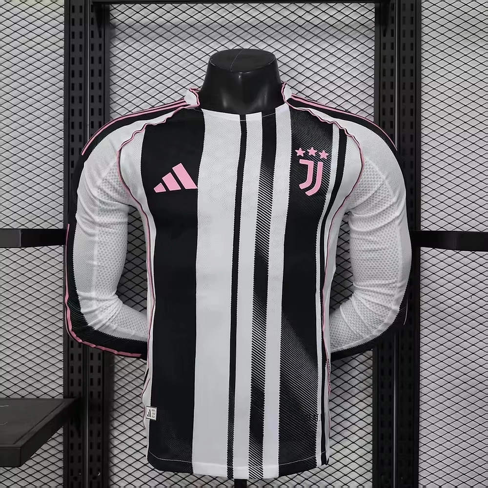 Juventus Authentic Soccer Jersey Home Long Sleeve Shirt 2025/26
