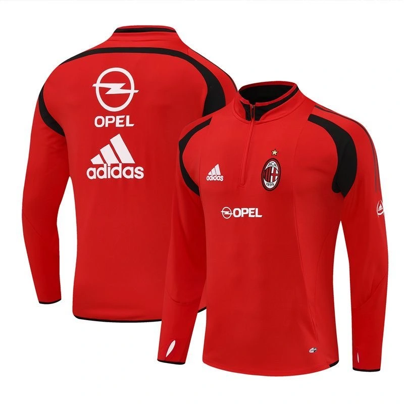 AC Milan Retro Training Kit Sweatshirt Red 2004/05