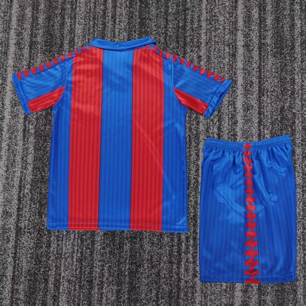 Barcelona Retro Jersey Home Kids Kit Jersey+Shorts 1989-92