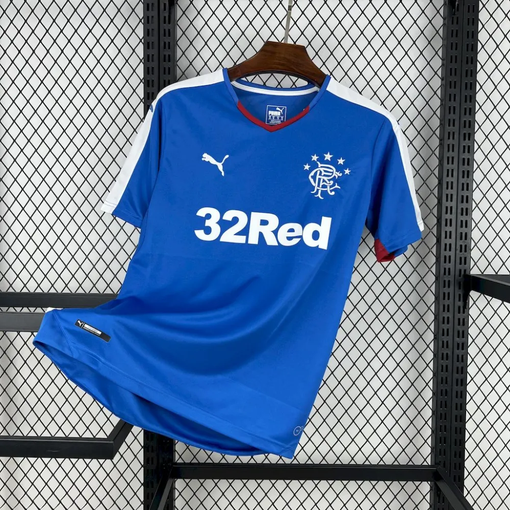 Rangers FC Retro Soccer Jersey Home Custom Shirt 2015-16