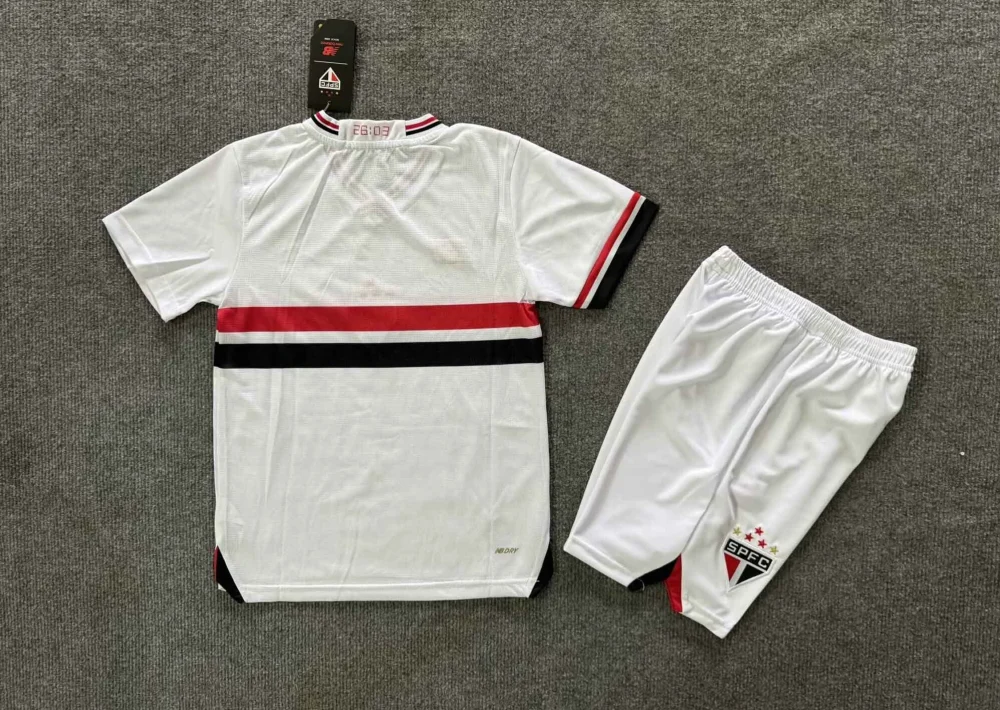 Sao Paulo FC Soccer Jersey Home Kids Kit Jersey+Shorts 2025 - Without Sponsor