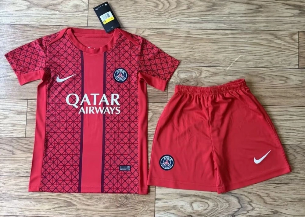 PSG Soccer Jersey Pre-Match Kids Kit Jersey+Shorts 2025/26