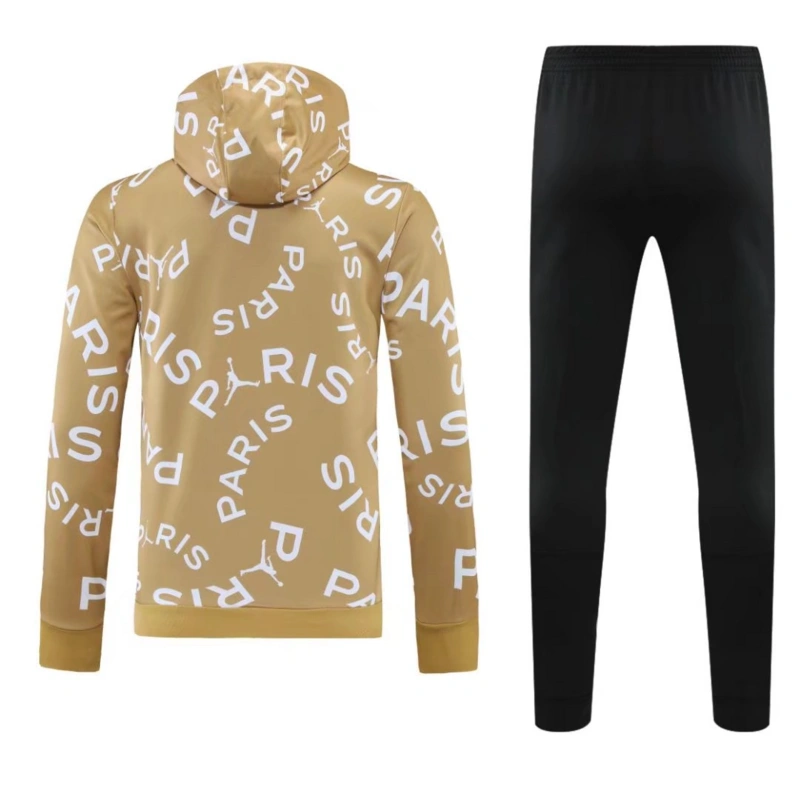 PSG Technical Hoodie Training Kit (Sweatshirt+Pants) Gold 2025/26