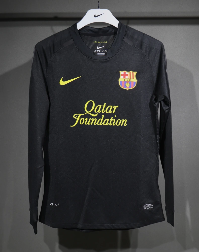Authentic Barcelona Retro Jersey Away Long Sleeve Soccer Shirt 2011-12