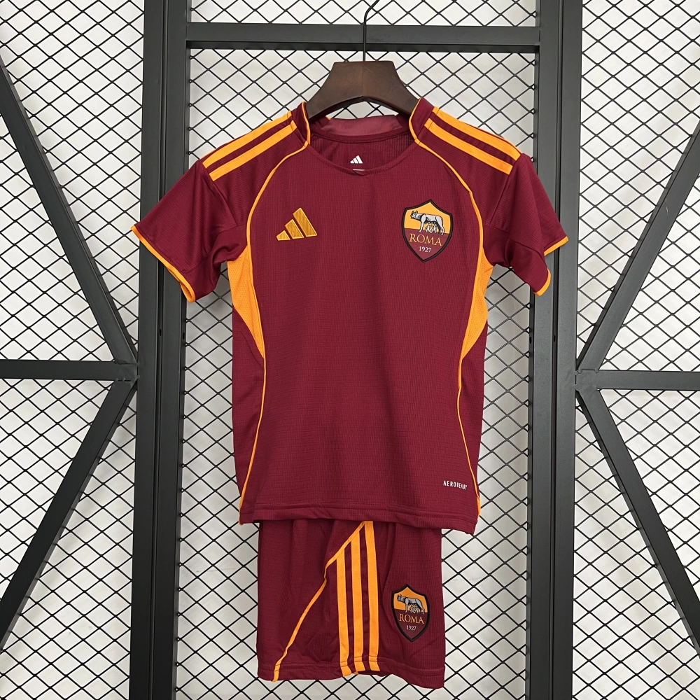 Roma Soccer Jersey Home Kids Kit Jersey+Shorts 2025/26