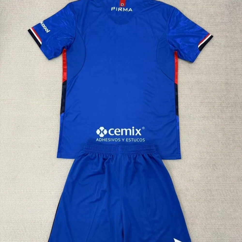Cruz Azul Soccer Jersey Home Kids Kit Jersey+Shorts 2025/26 - With Sponsor