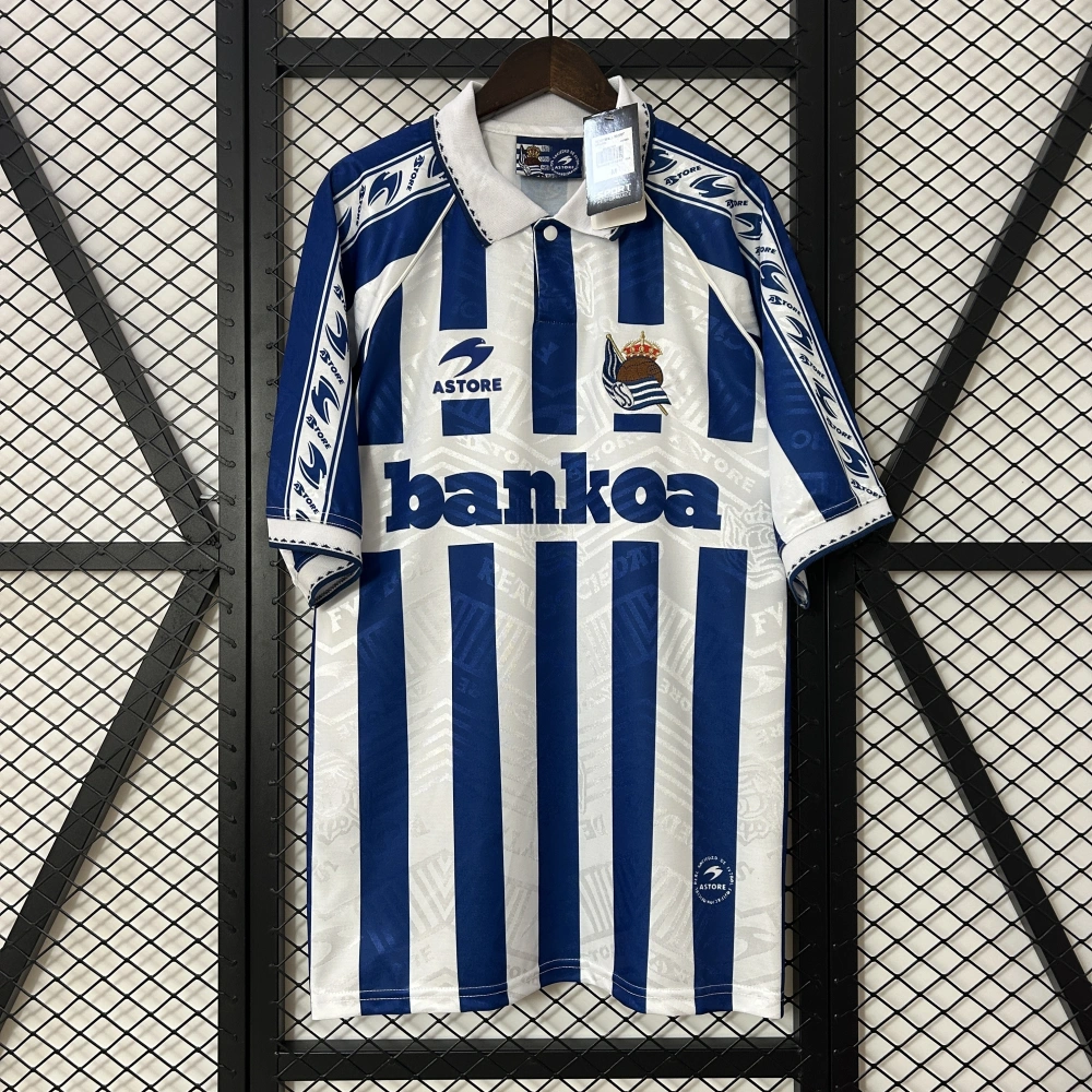 Real Sociedad Retro Soccer Jersey Home Custom Shirt 1994/95